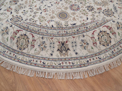 Nain hand-knotted wool/silk rug in Ivory, 7'10" x 7'10", SKU O092764 (view 6)