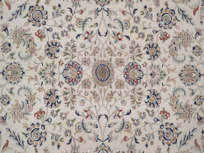 Nain hand-knotted wool/silk rug in Ivory, 7'10" x 7'10", SKU O092764 (view 8)