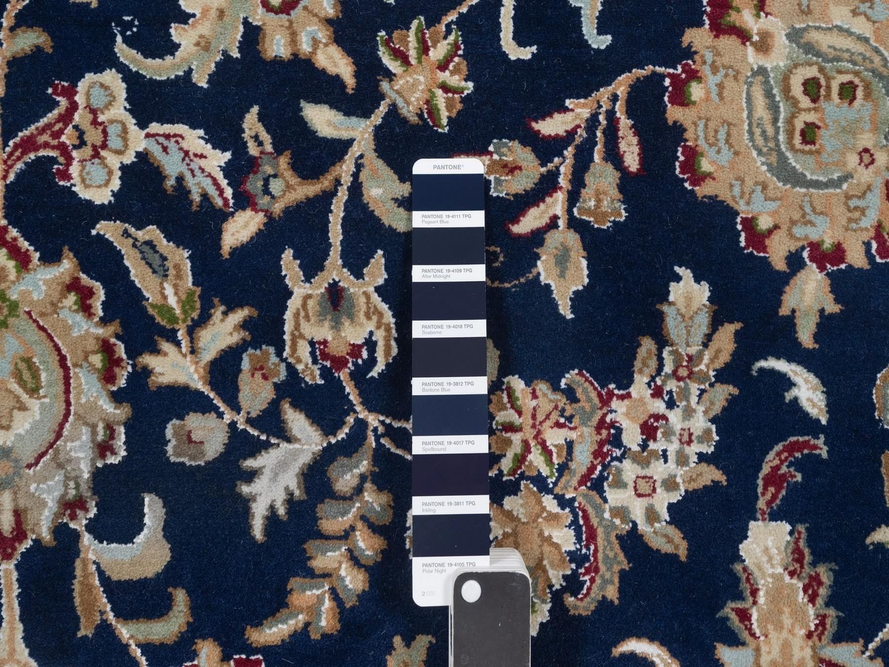 Nain hand-knotted wool/silk rug in Blue, 9'1" x 12'1", SKU O092765 (view 7)