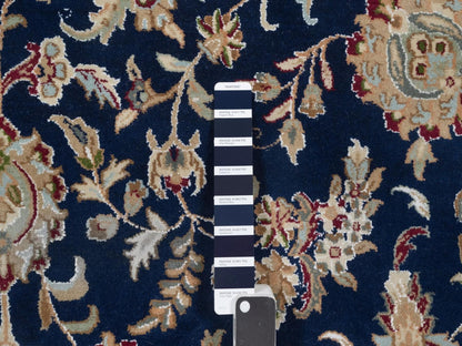 Nain hand-knotted wool/silk rug in Blue, 9'1" x 12'1", SKU O092765 (view 7)