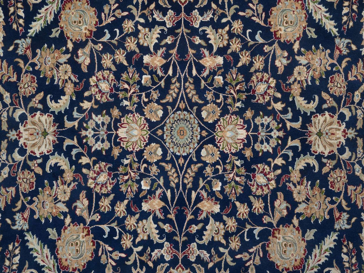 Nain hand-knotted wool/silk rug in Blue, 9'1" x 12'1", SKU O092765 (view 8)