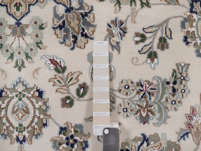 Nain hand-knotted wool/silk rug in Ivory, 9'8" x 9'8", SKU O092766 (view 7)