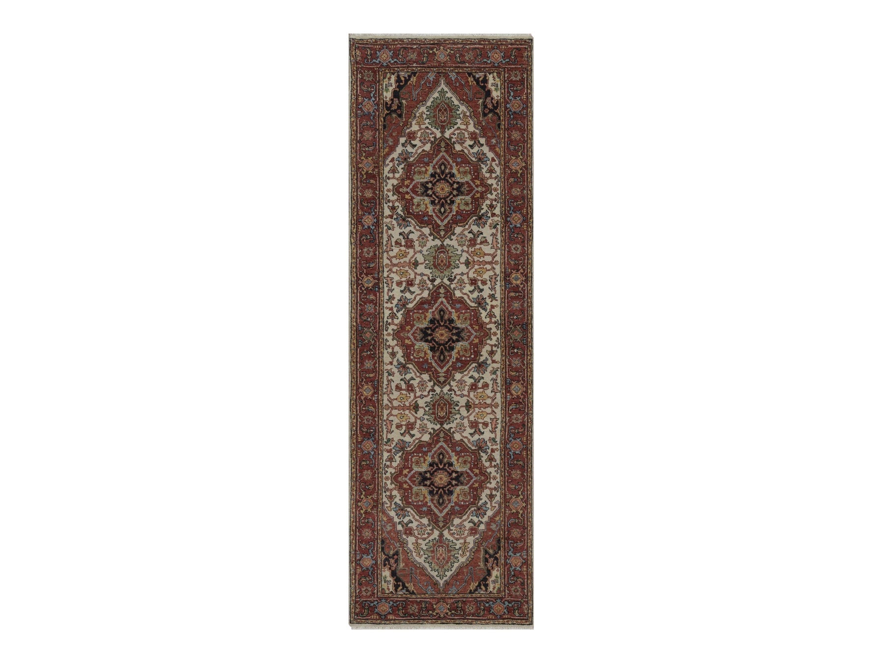 Heriz Heriz hand-knotted wool runner in Ivory, 2'6" x 8', SKU O092767