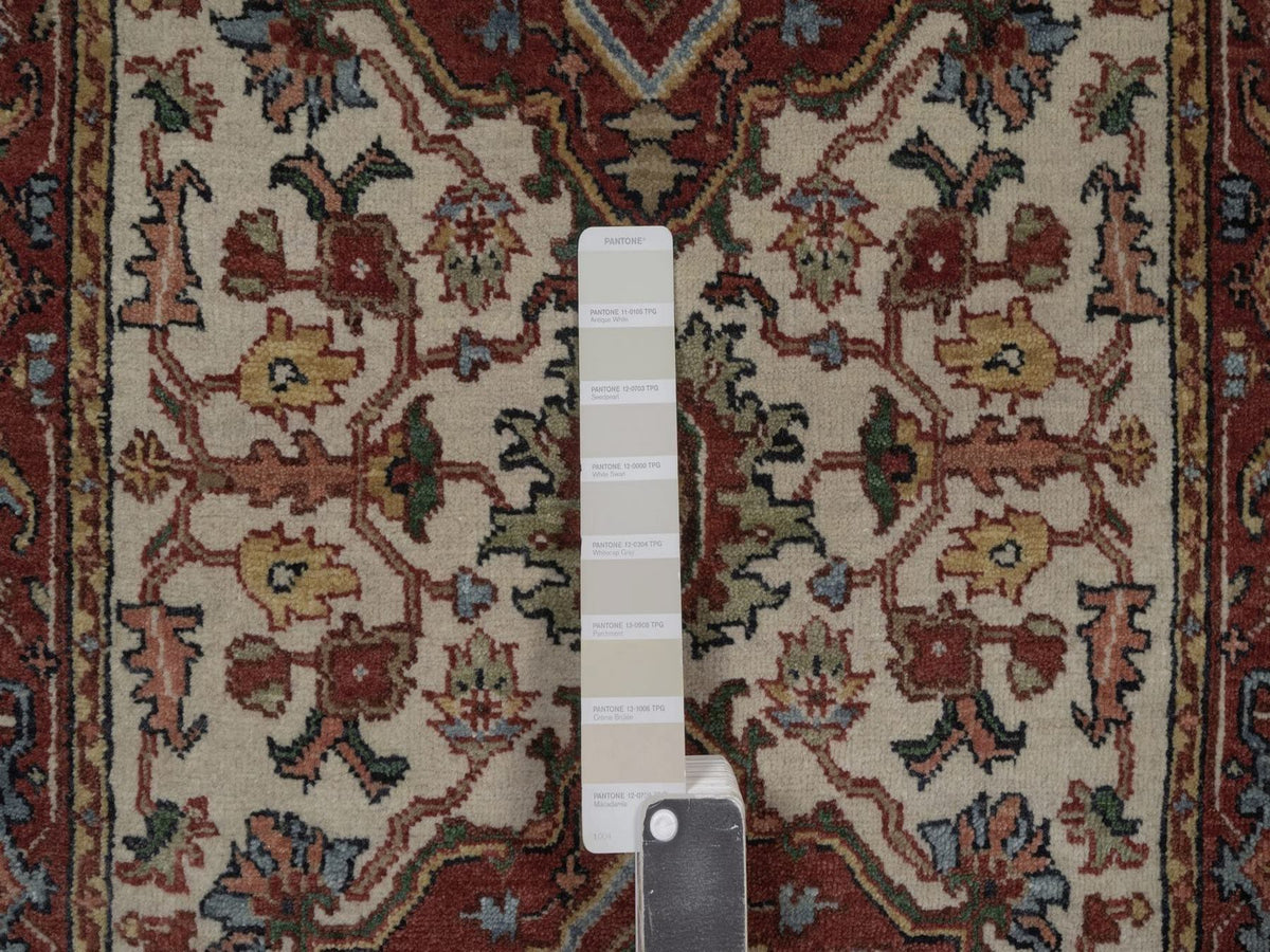 Heriz Heriz hand-knotted wool runner in Ivory, 2'6" x 8', SKU O092767 (view 4)