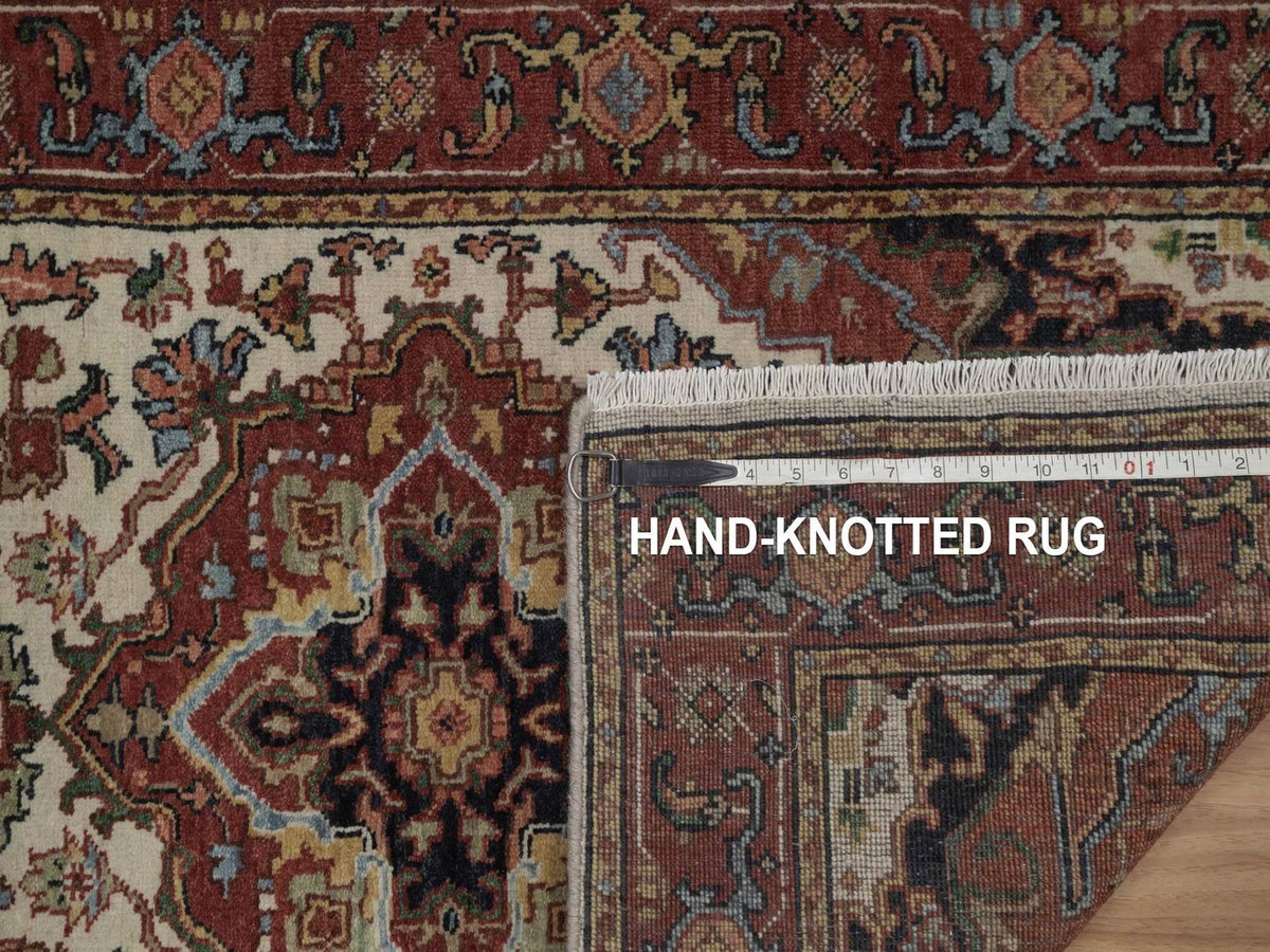Heriz Heriz hand-knotted wool runner in Ivory, 2'6" x 8', SKU O092767 (view 8)