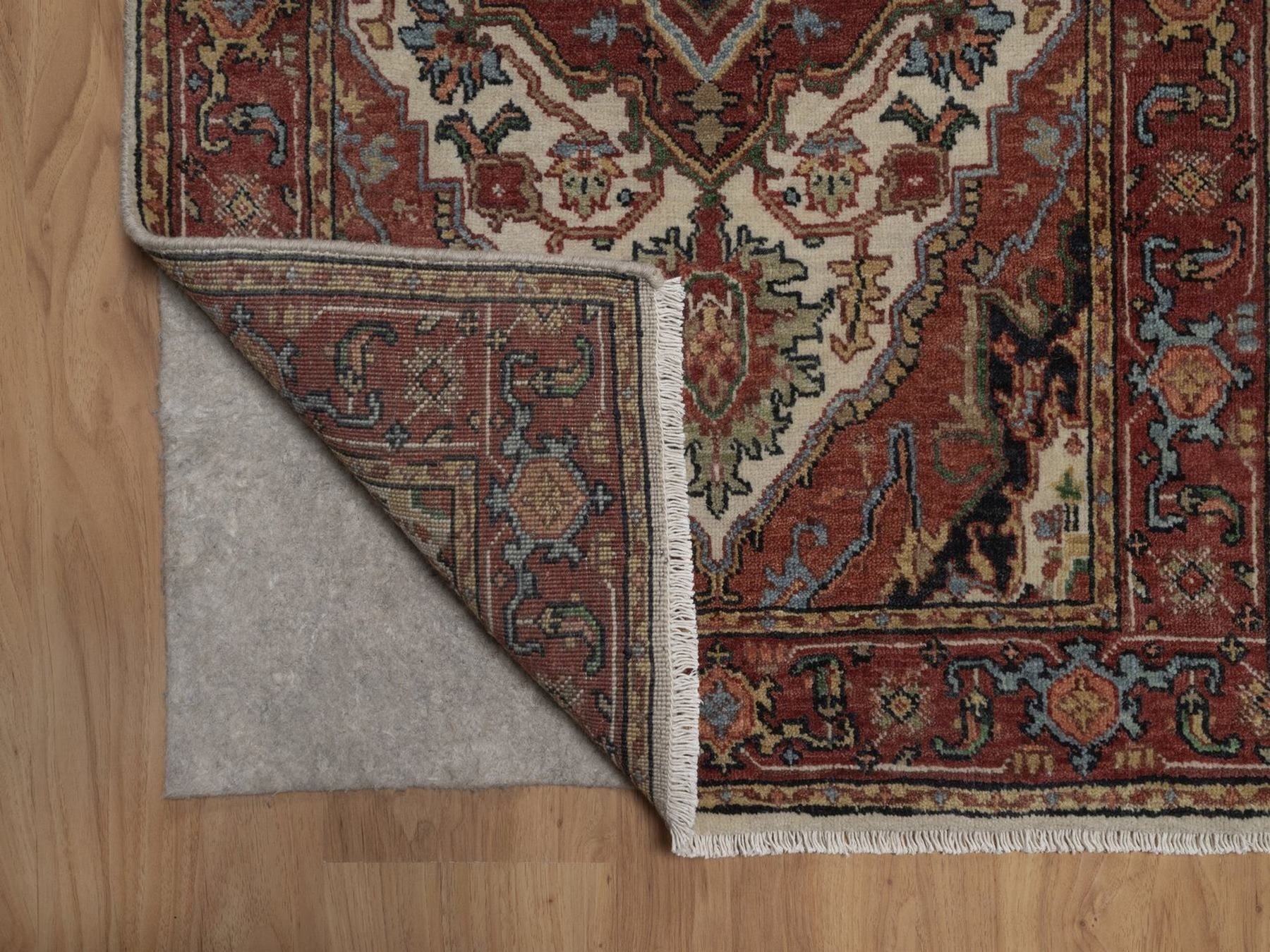 Heriz Heriz hand-knotted wool runner in Ivory, 2'6" x 8', SKU O092768 (view 3)