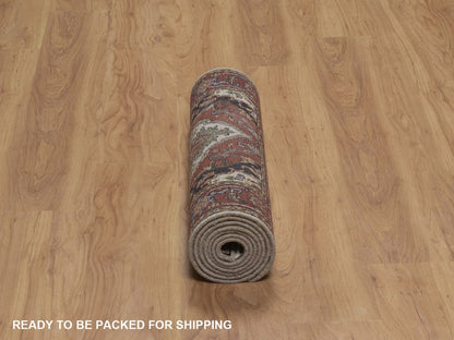 Heriz Heriz hand-knotted wool runner in Ivory, 2'6" x 8', SKU O092768 (view 6)