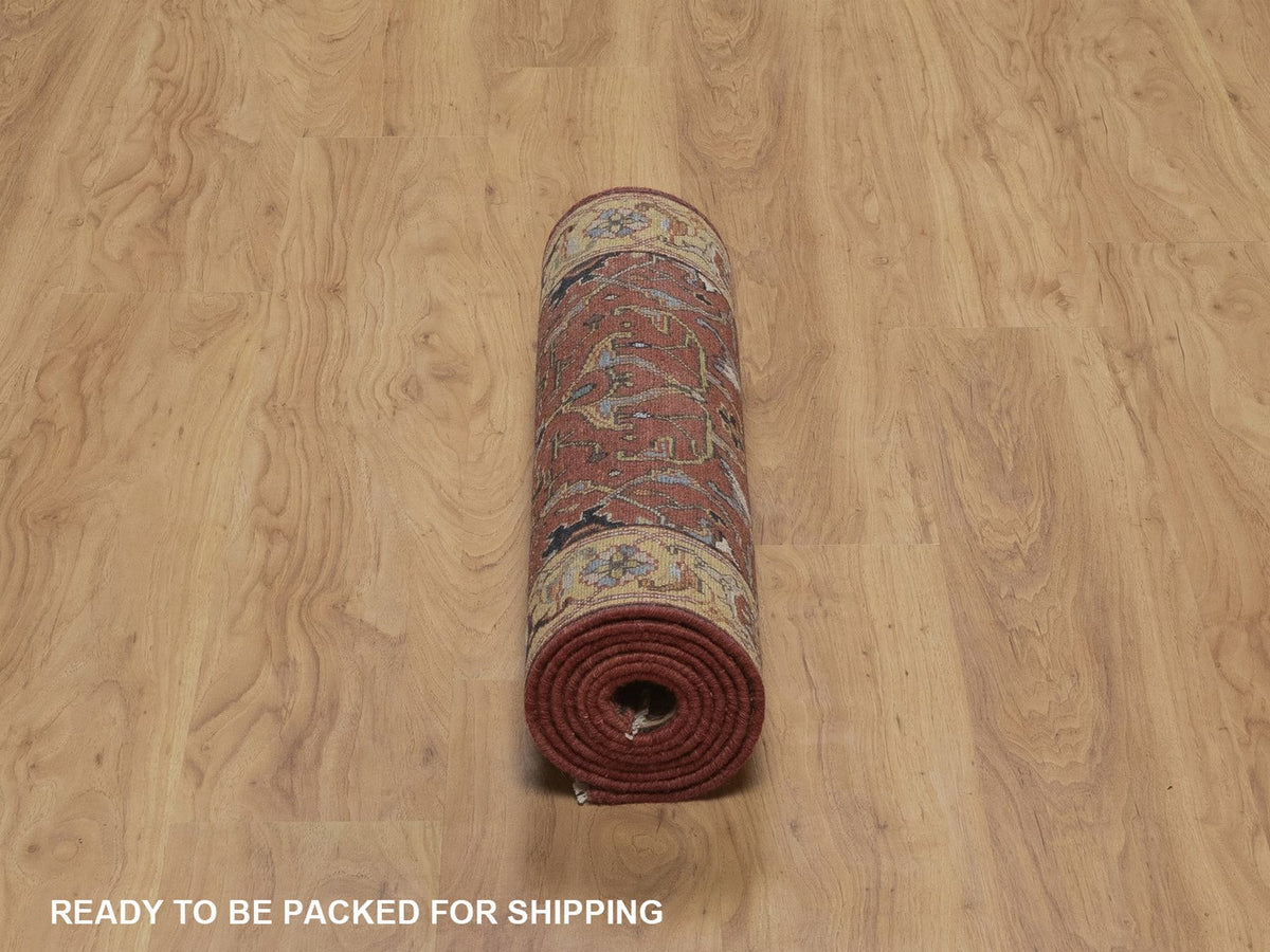 Heriz Heriz hand-knotted wool runner in Red, 2'5" x 7'11", SKU O092769 (view 6)