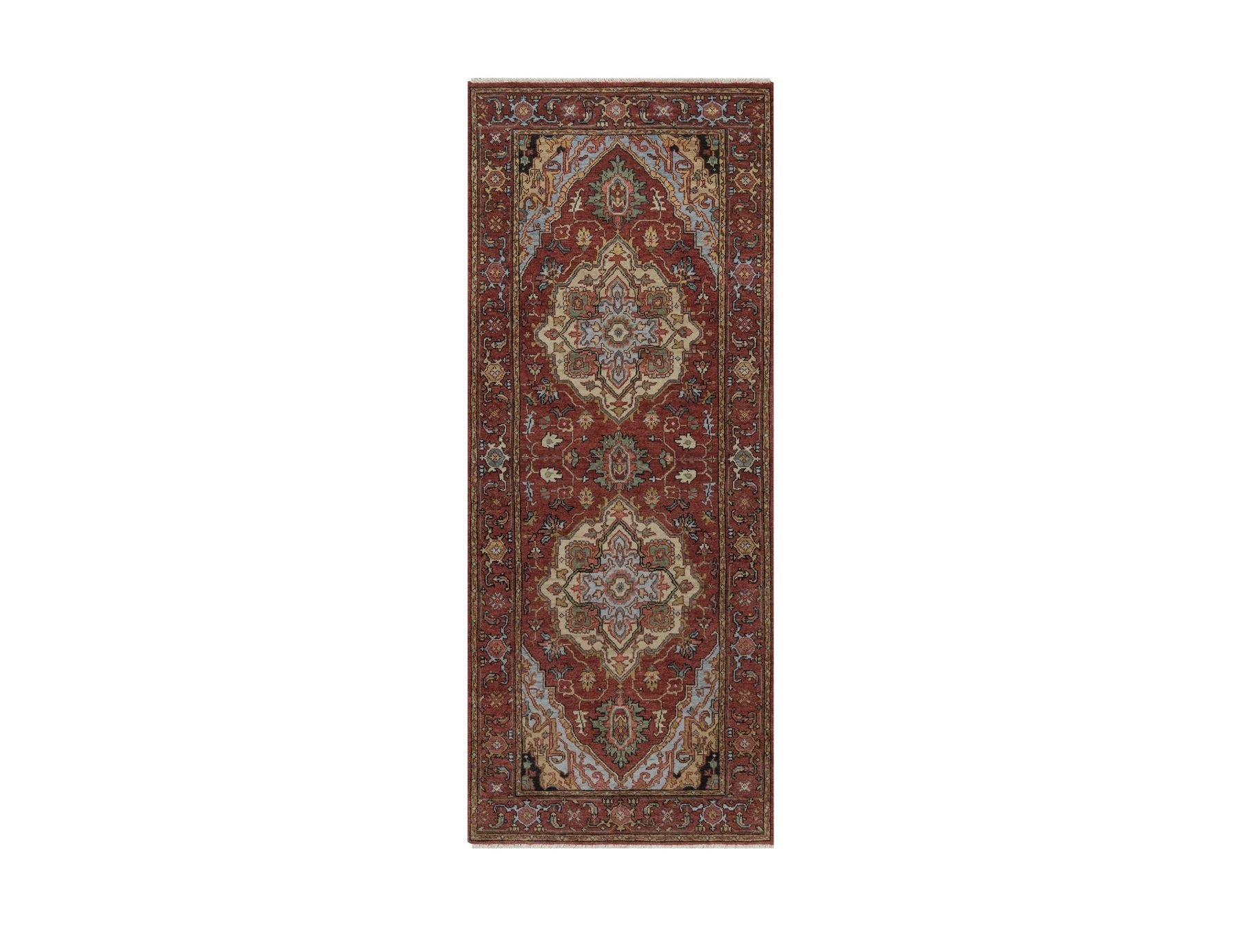 Heriz Heriz hand-knotted wool runner in Red, 2'6" x 6'3", SKU O092770