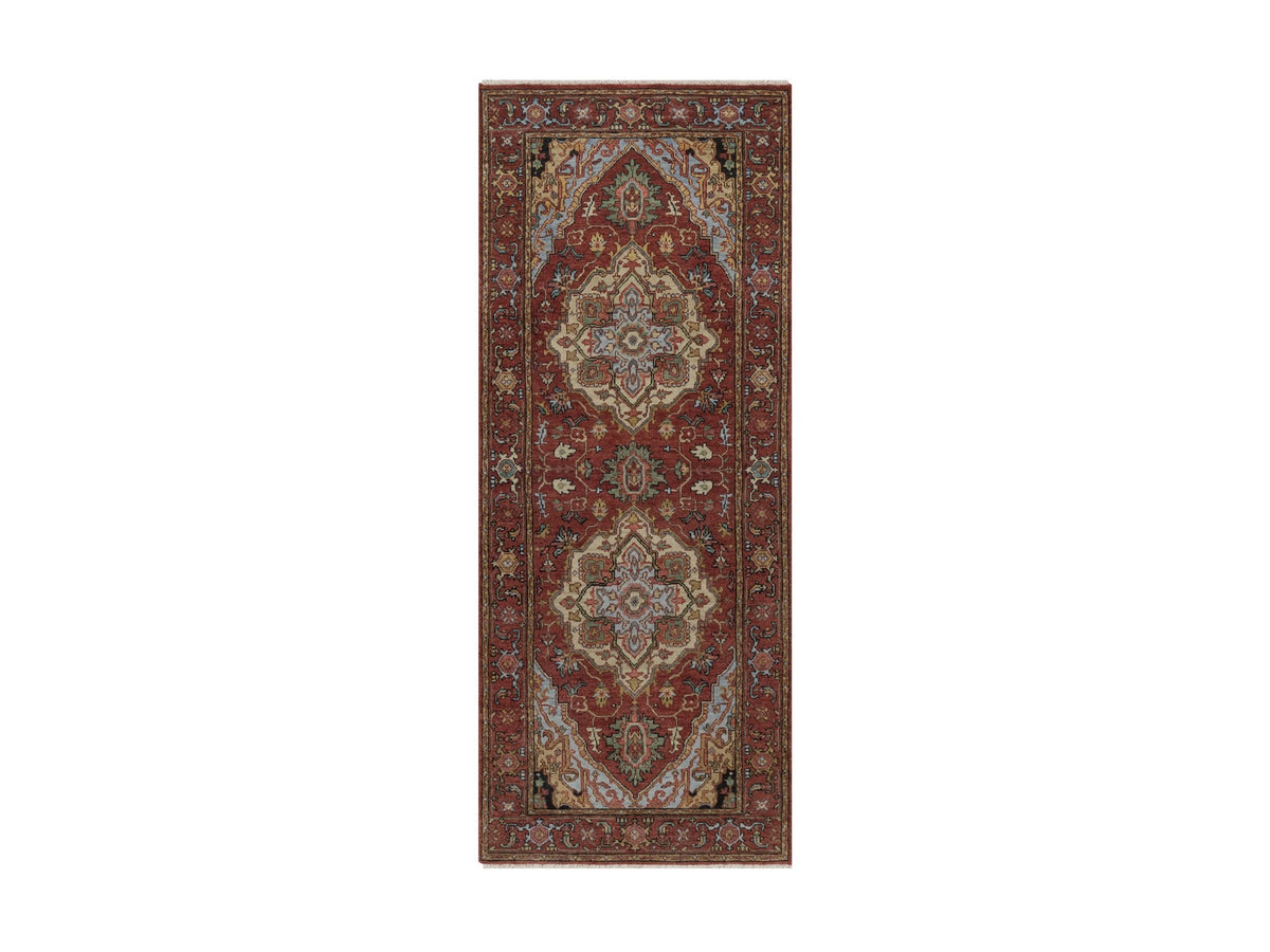 Heriz Heriz hand-knotted wool runner in Red, 2'6" x 6'3", SKU O092770