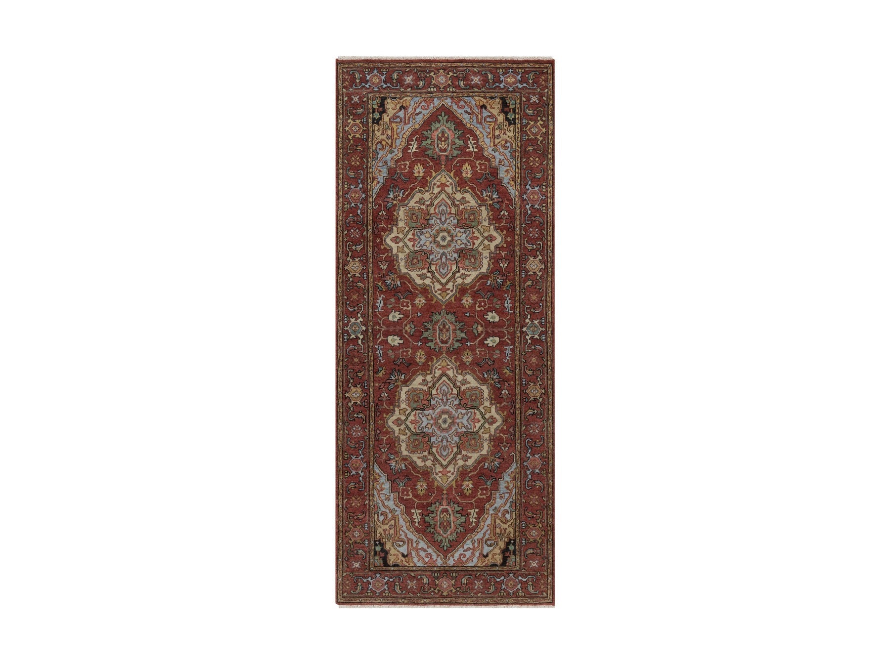 Heriz Heriz hand-knotted wool runner in Red, 2'7" x 6'3", SKU O092771