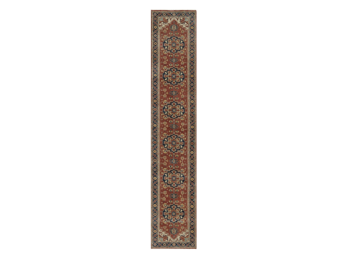 Heriz Heriz hand-knotted wool runner in Red, 2'7" x 14', SKU O092774