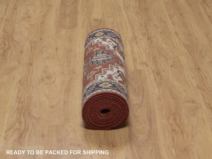 Heriz Heriz hand-knotted wool runner in Red, 2'7" x 14', SKU O092774 (view 6)