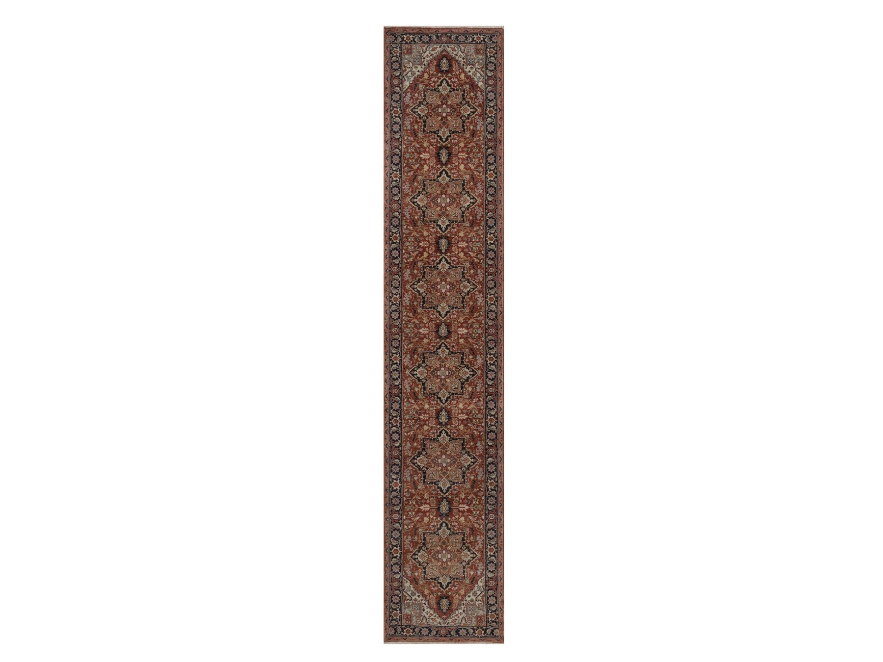Heriz Heriz hand-knotted wool runner in Red, 2'8" x 13'10", SKU O092775