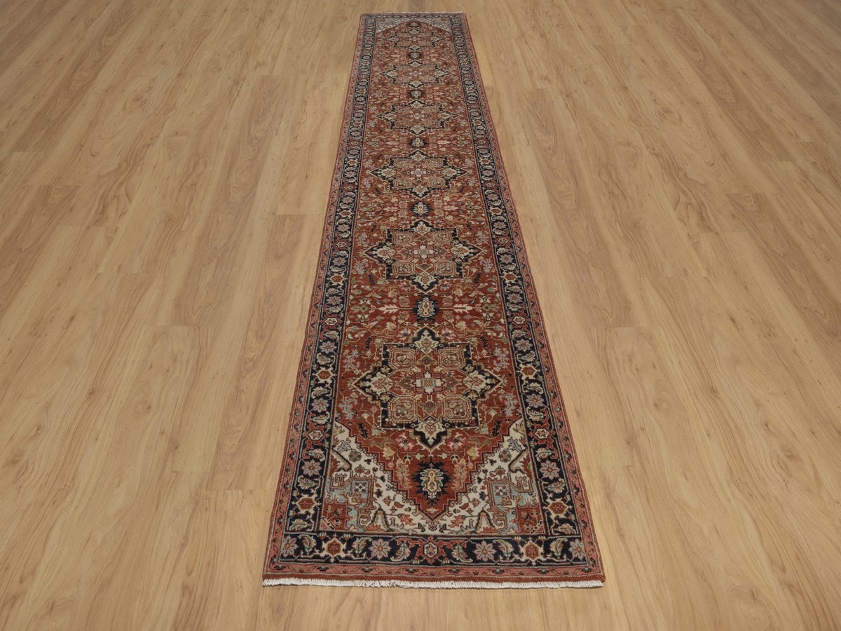 Heriz Heriz hand-knotted wool runner in Red, 2'8" x 13'10", SKU O092775 (view 2)