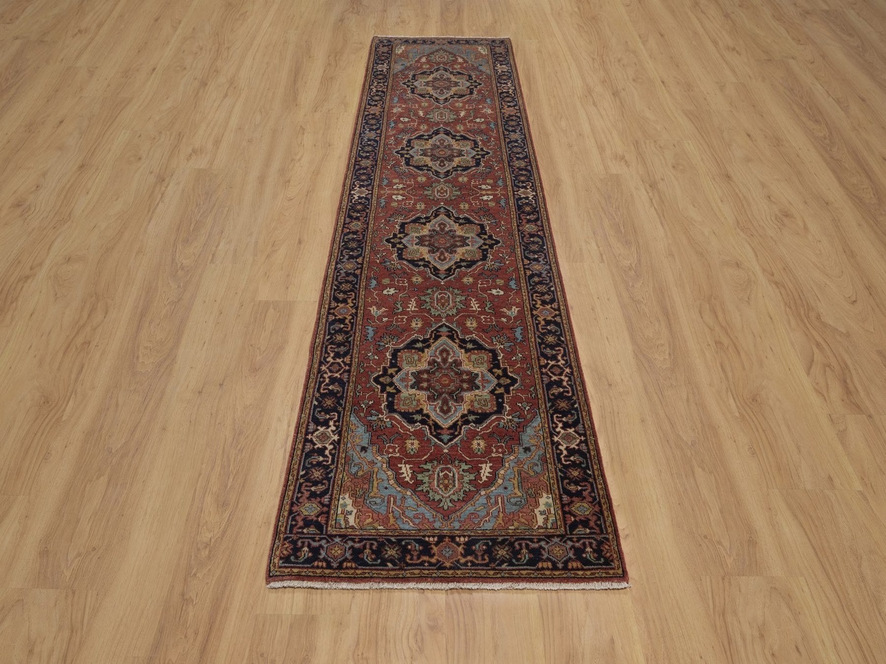 Heriz Heriz hand-knotted wool runner in Red, 2'6" x 10'2", SKU O092776 (view 2)