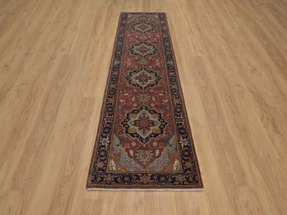 Heriz Heriz hand-knotted wool runner in Red, 2'6" x 10'2", SKU O092776 (view 2)