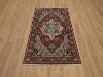 Heriz Heriz hand-knotted wool rug in Red, 3'1" x 5'1", SKU O092777 (view 2)