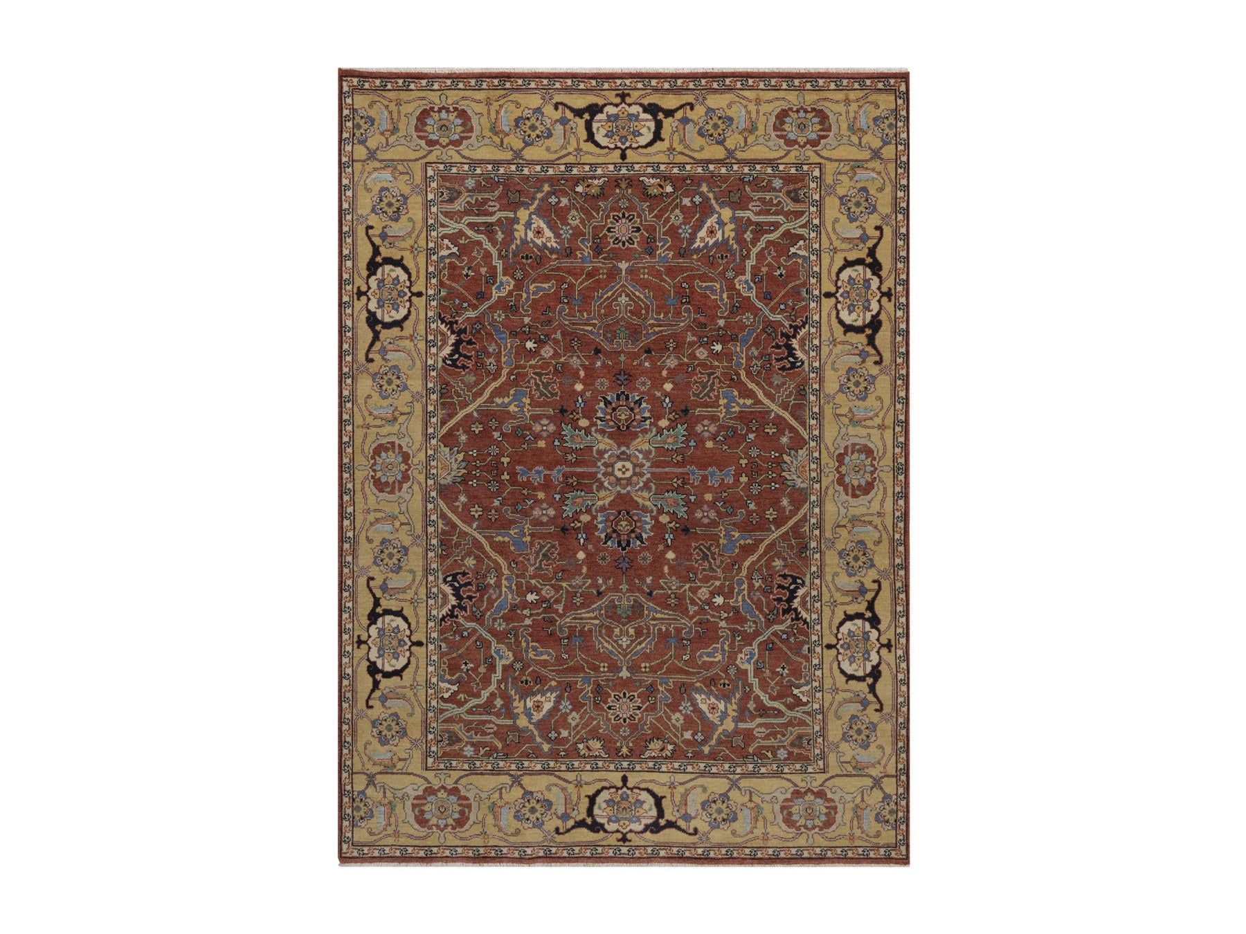 Heriz Heriz hand-knotted wool rug in Red, 5' x 7', SKU O092779