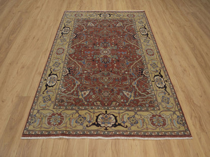 Heriz Heriz hand-knotted wool rug in Red, 5' x 7', SKU O092779 (view 2)