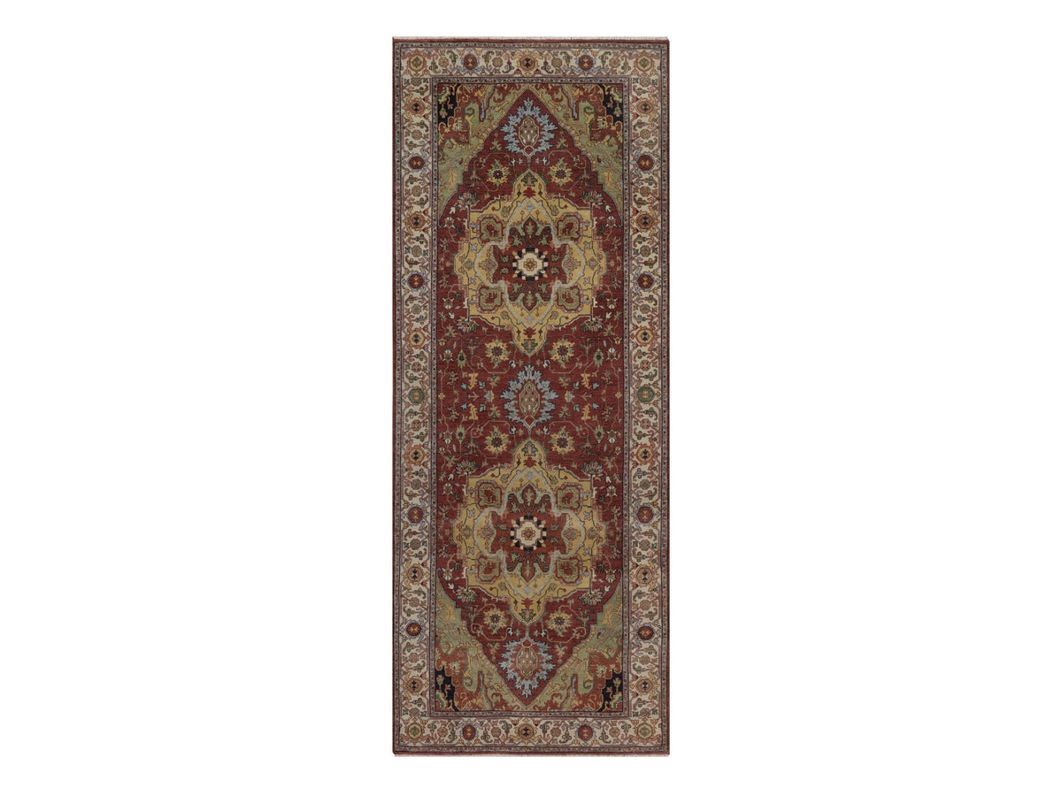 Heriz Heriz hand-knotted wool runner in Red, 4' x 10'3", SKU O092780