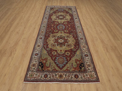 Heriz Heriz hand-knotted wool runner in Red, 4' x 10'3", SKU O092780 (view 2)