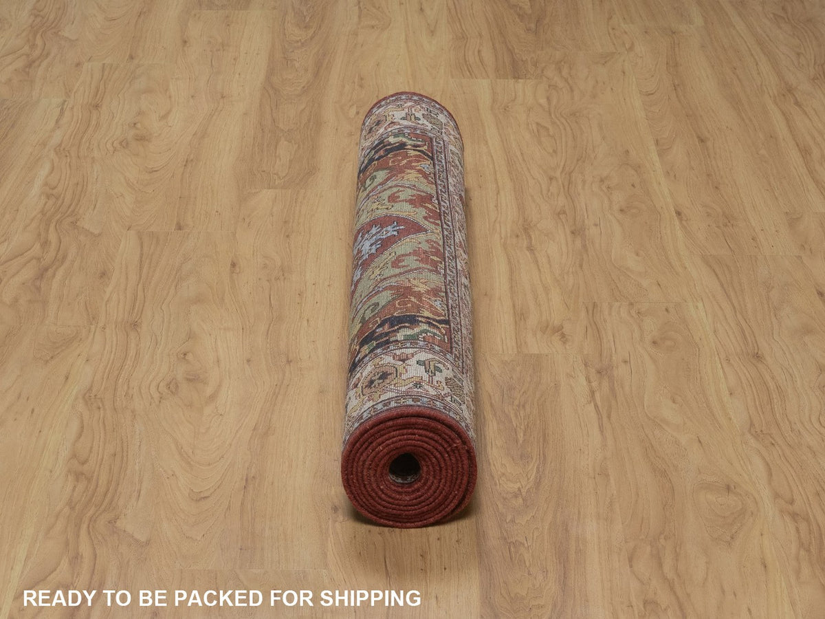 Heriz Heriz hand-knotted wool runner in Red, 4' x 10'3", SKU O092780 (view 6)