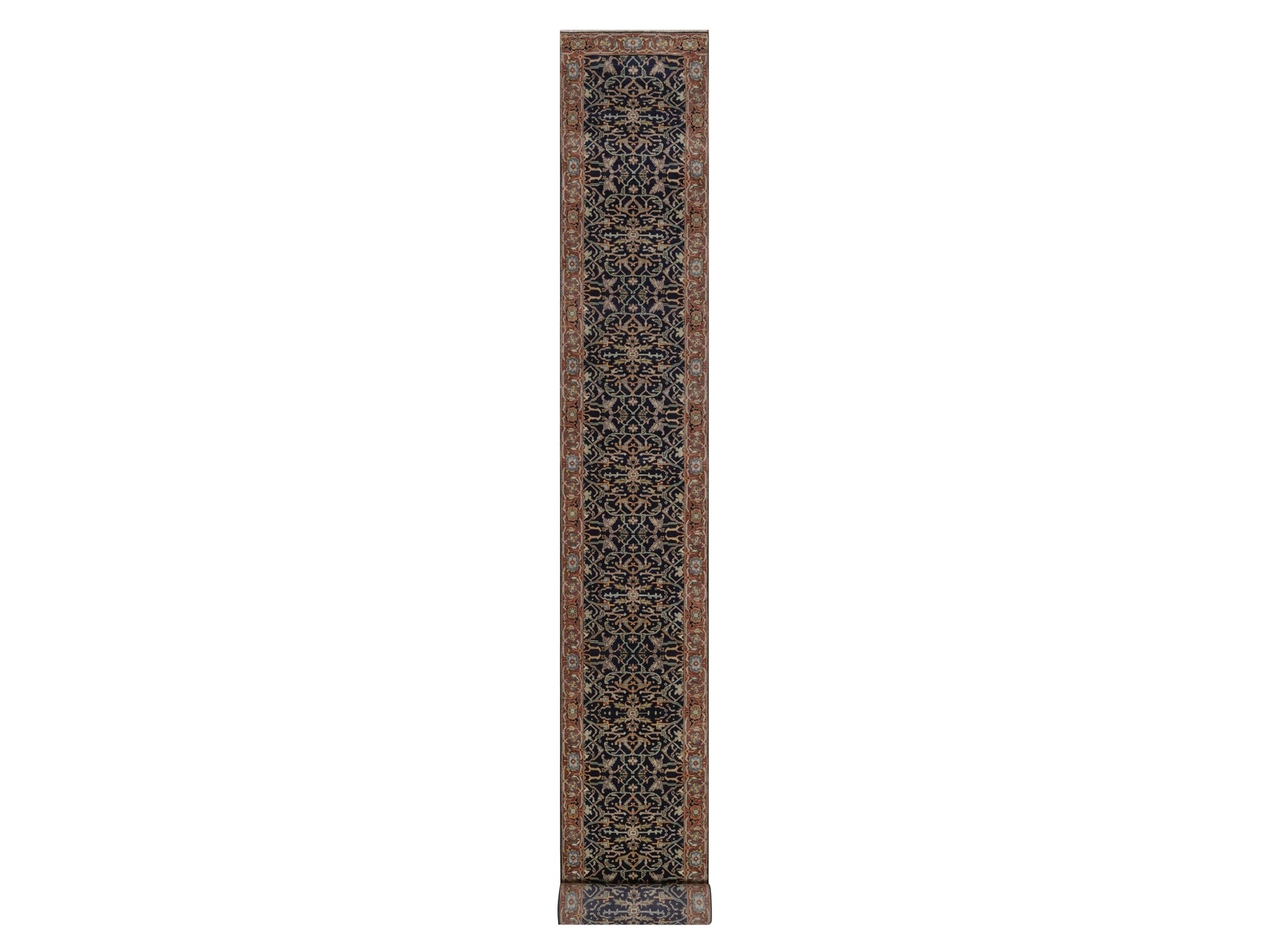 Heriz Heriz hand-knotted wool runner in Blue, 2'7" x 23'8", SKU O092781