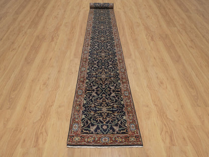 Heriz Heriz hand-knotted wool runner in Blue, 2'7" x 23'8", SKU O092781 (view 2)