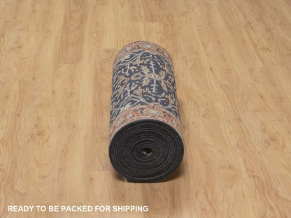 Heriz Heriz hand-knotted wool runner in Blue, 2'7" x 23'8", SKU O092781 (view 6)