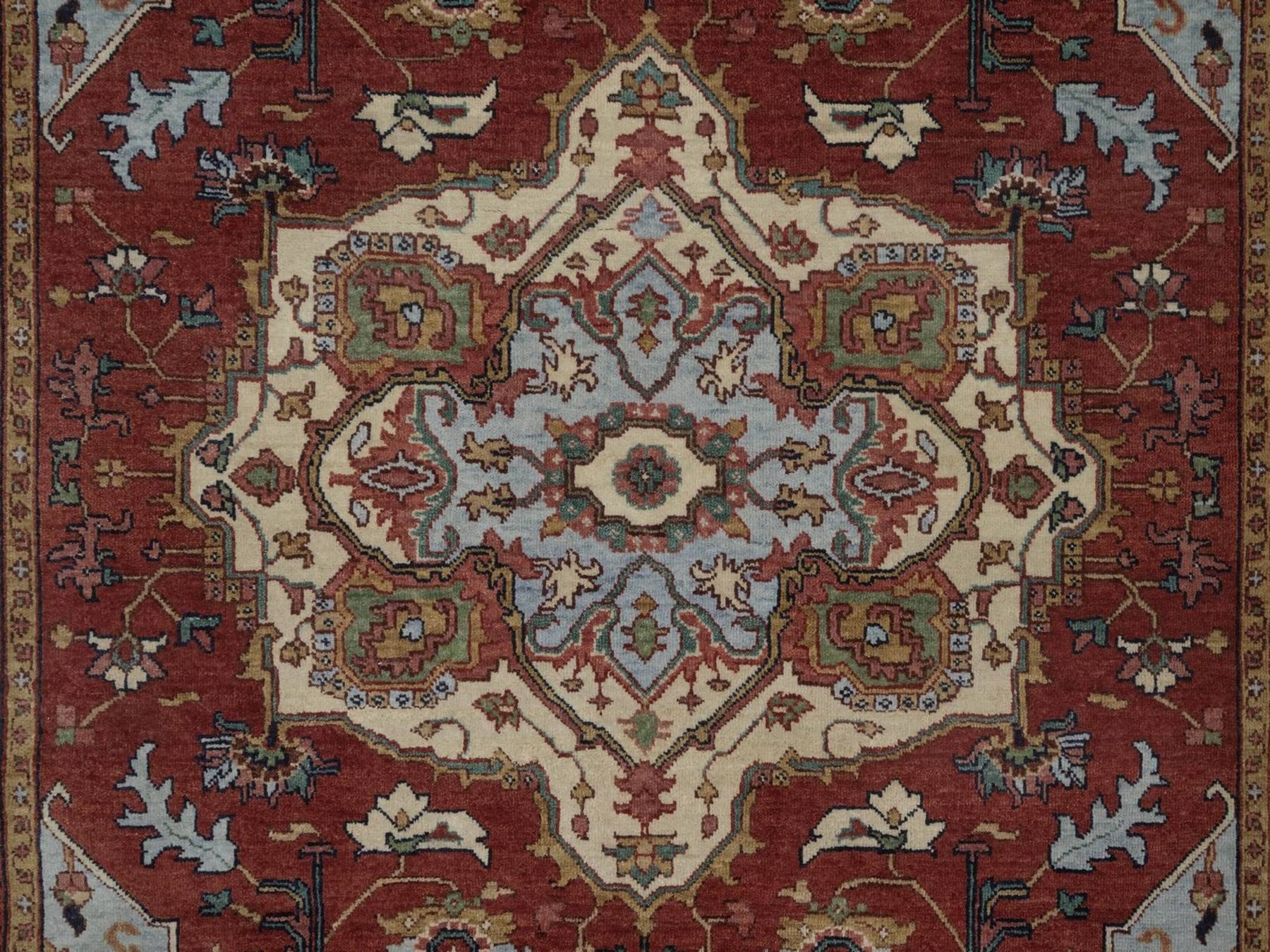 Heriz Heriz hand-knotted wool rug in Red, 5'1" x 7'2", SKU O092782 (view 5)