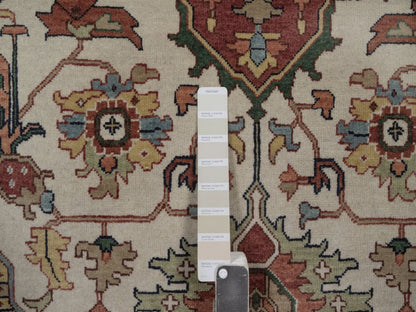 Heriz Heriz hand-knotted wool rug in Ivory, 6' x 9'1", SKU O092783 (view 7)