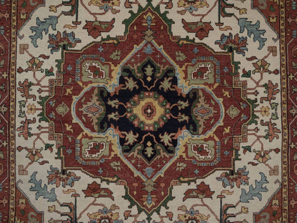 Heriz Heriz hand-knotted wool rug in Ivory, 6' x 9'1", SKU O092783 (view 8)