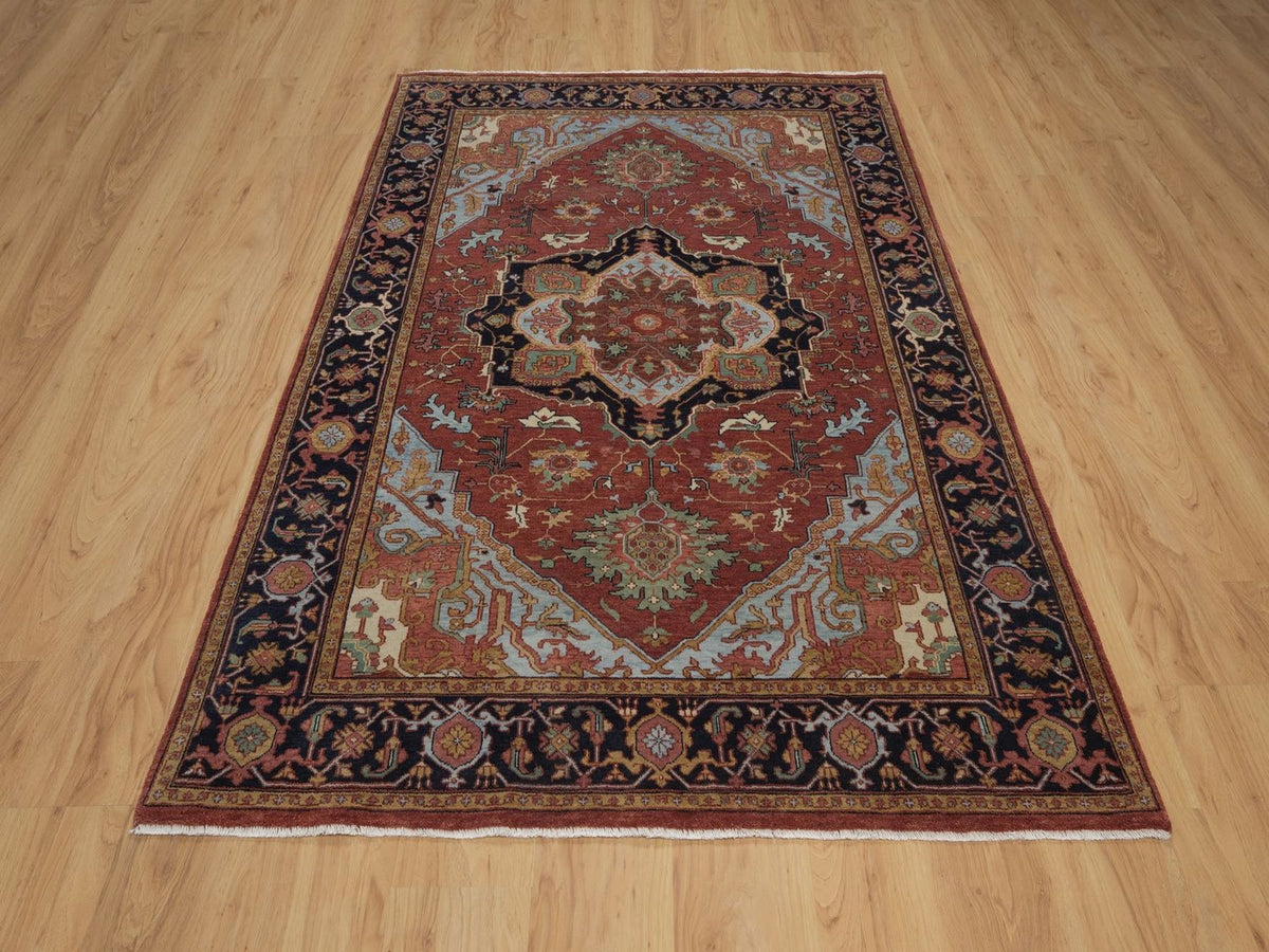 Heriz Heriz hand-knotted wool rug in Red, 4'11" x 7'4", SKU O092784 (view 2)