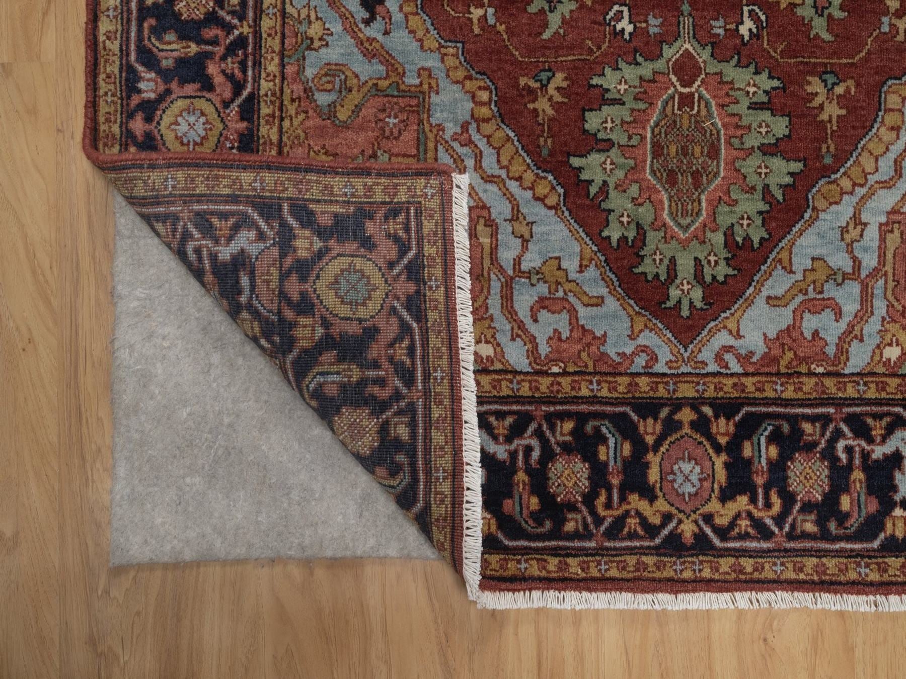 Heriz Heriz hand-knotted wool runner in Red, 3'11" x 12', SKU O092785 (view 3)