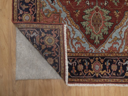 Heriz Heriz hand-knotted wool runner in Red, 3'11" x 12', SKU O092785 (view 3)
