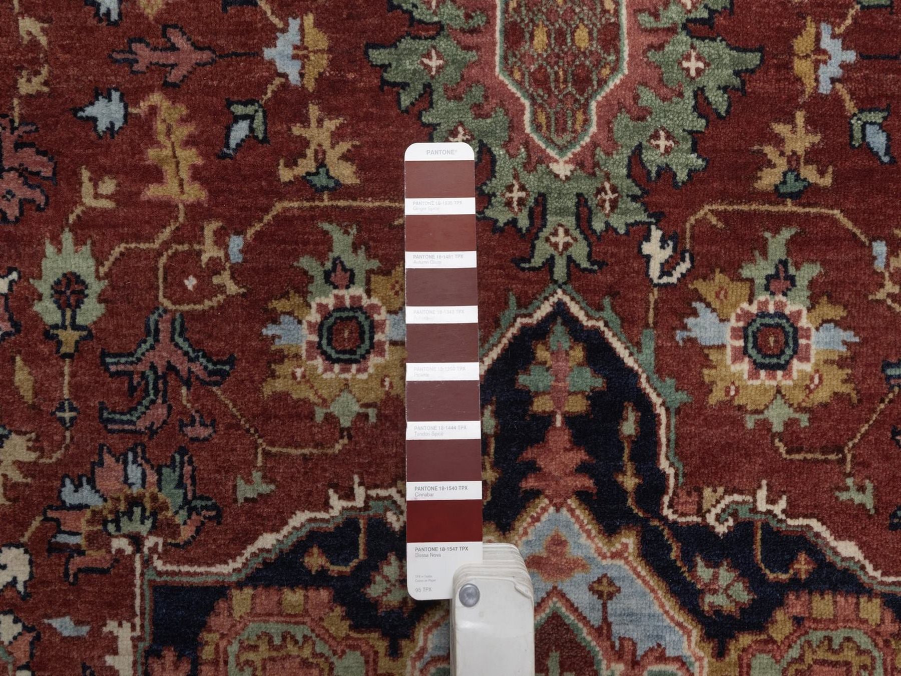 Heriz Heriz hand-knotted wool runner in Red, 3'11" x 12', SKU O092785 (view 4)