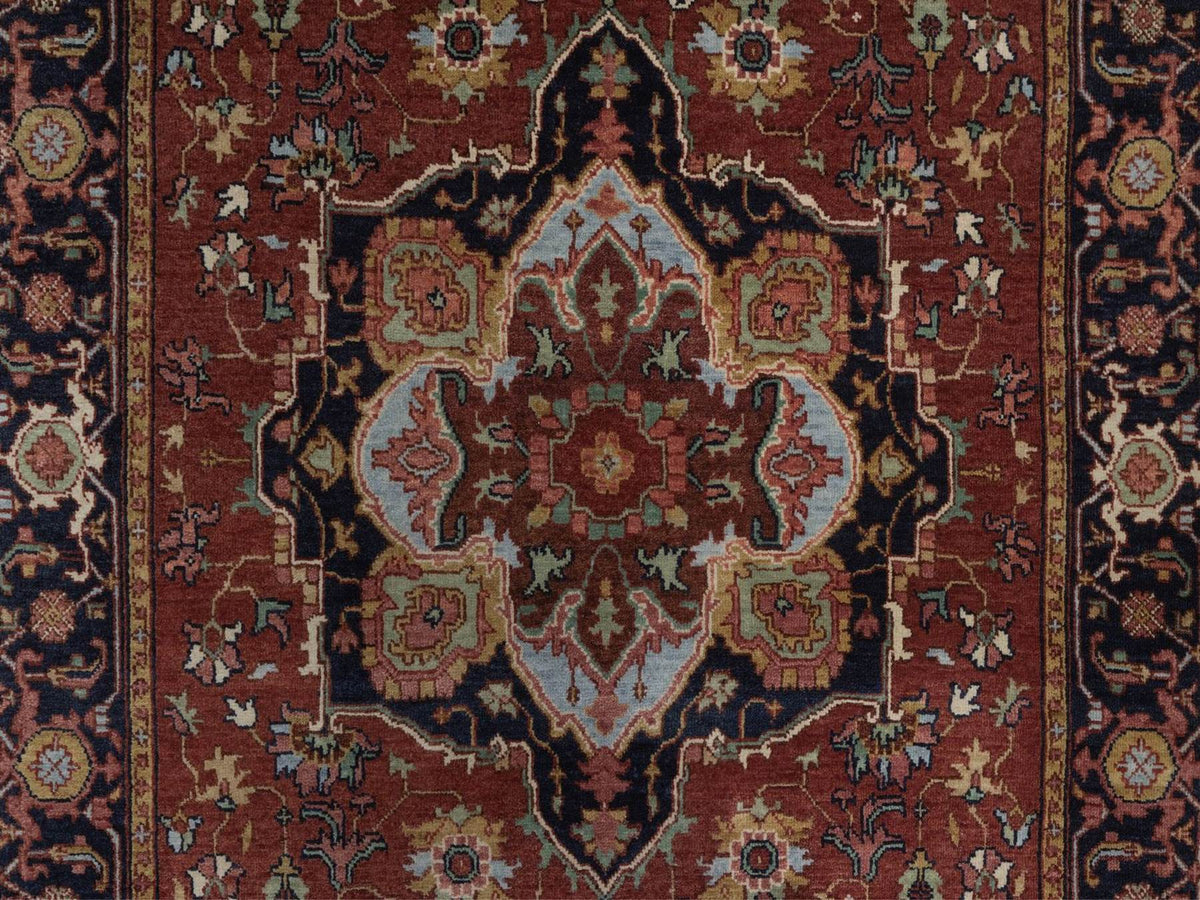 Heriz Heriz hand-knotted wool runner in Red, 3'11" x 12', SKU O092785 (view 5)