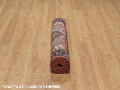 Heriz Heriz hand-knotted wool runner in Red, 3'11" x 12', SKU O092785 (view 6)