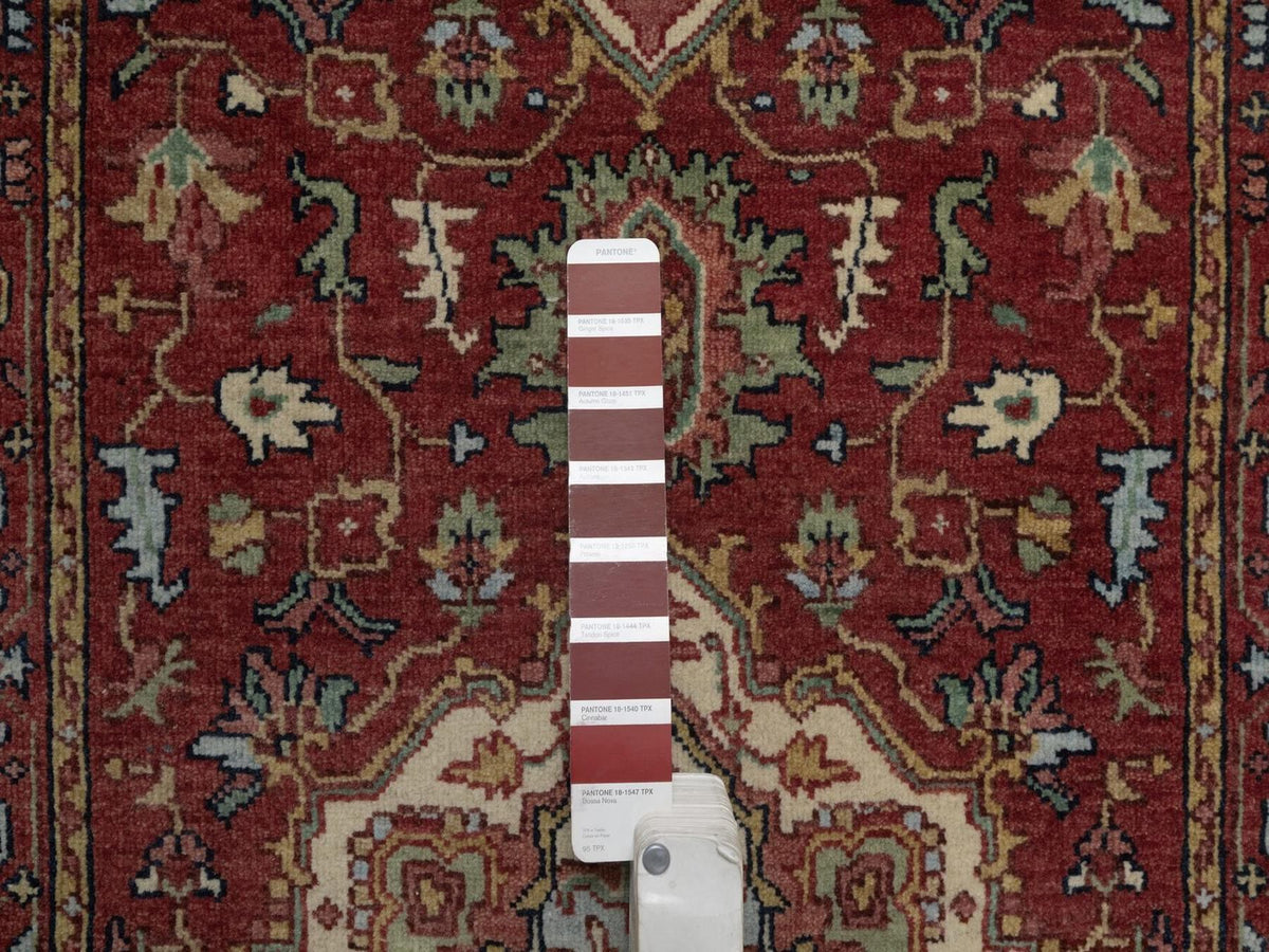 Heriz Heriz hand-knotted wool runner in Red, 2'7" x 19'11", SKU O092787 (view 4)