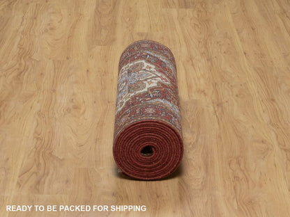 Heriz Heriz hand-knotted wool runner in Red, 2'7" x 19'11", SKU O092787 (view 6)