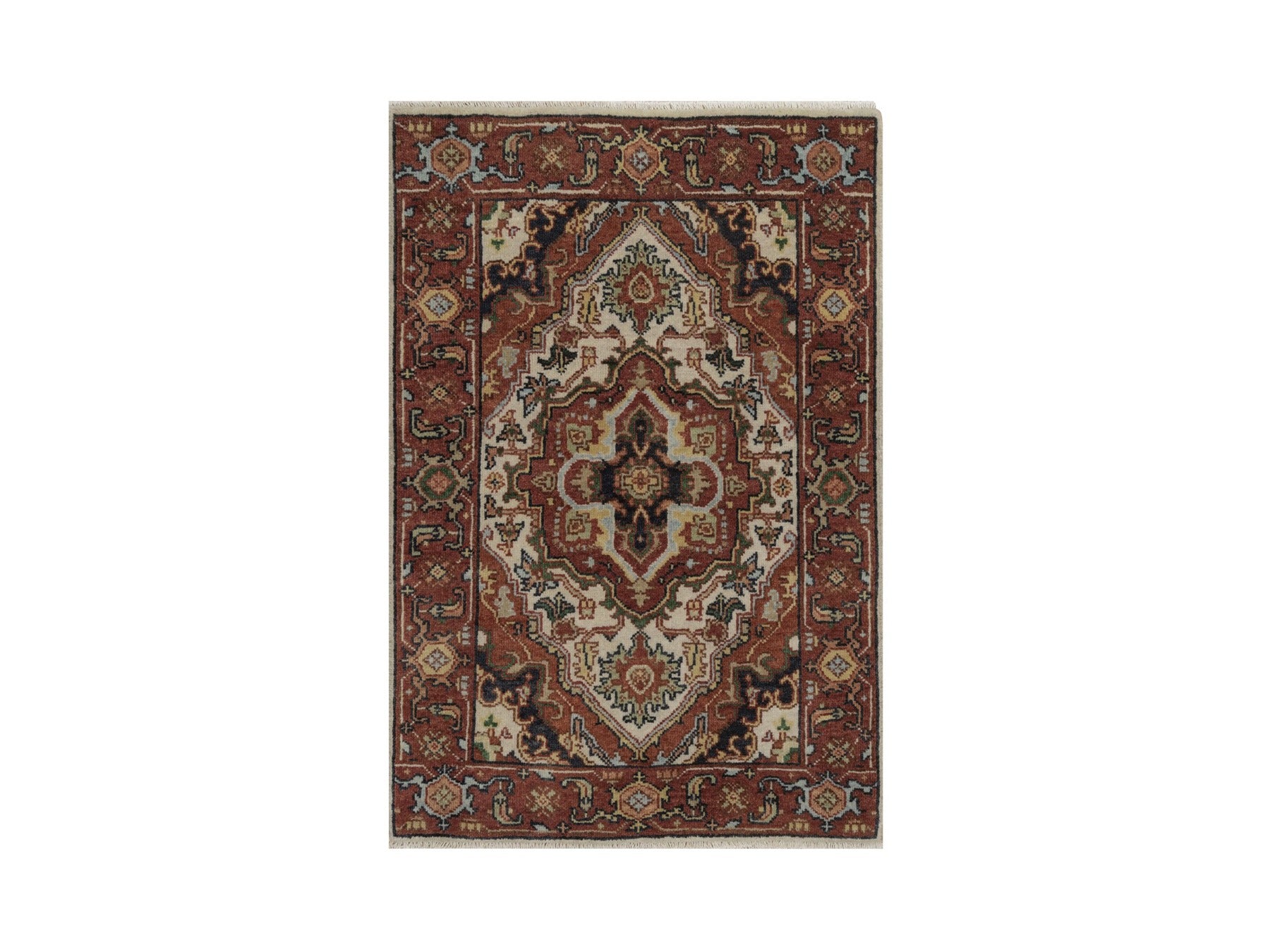 Heriz Heriz hand-knotted wool rug in Ivory, 2'1" x 3', SKU O092789