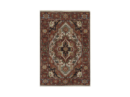 Heriz Heriz hand-knotted wool rug in Ivory, 2'1" x 3', SKU O092789