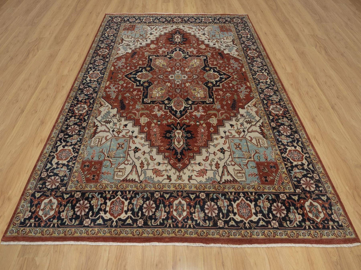 Heriz Heriz hand-knotted wool rug in Red, 7'10" x 10'1", SKU O092794 (view 2)