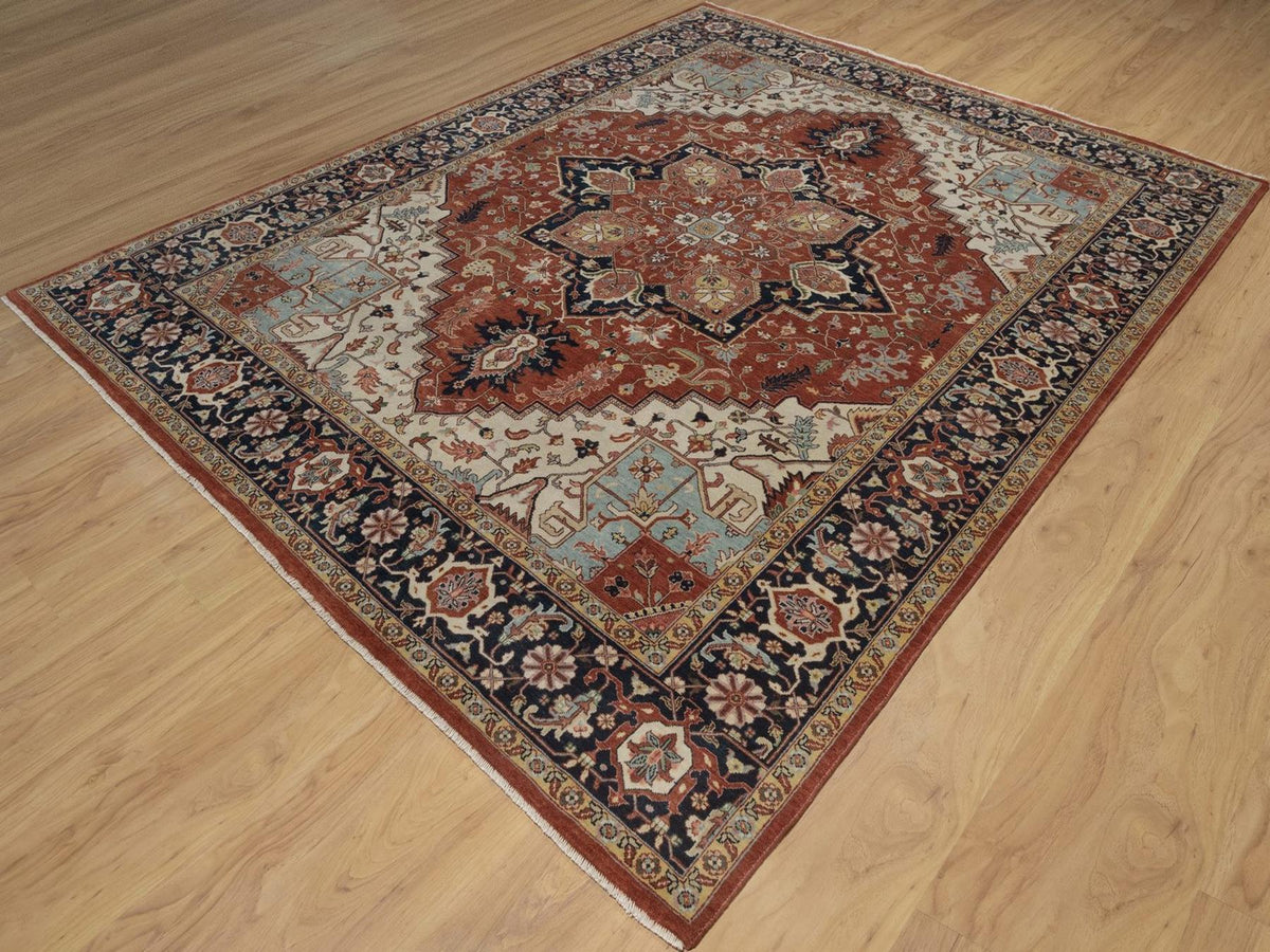 Heriz Heriz hand-knotted wool rug in Red, 7'10" x 10'1", SKU O092794 (view 3)