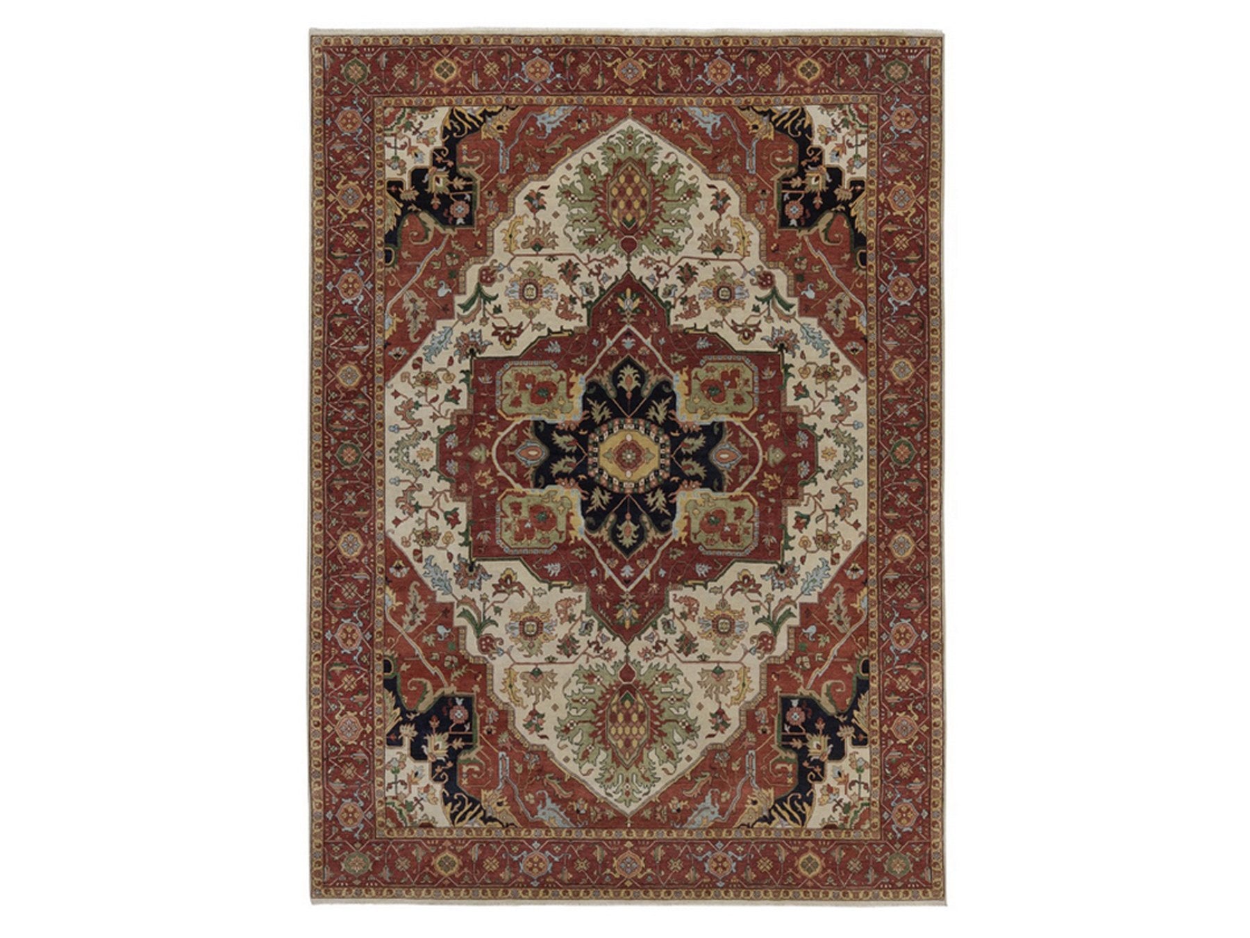 Heriz Heriz hand-knotted wool rug in Ivory, 8'9" x 11'11", SKU O092795