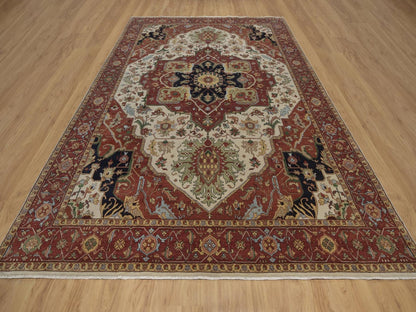 Heriz Heriz hand-knotted wool rug in Ivory, 8'9" x 11'11", SKU O092795 (view 2)