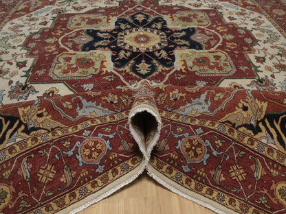 Heriz Heriz hand-knotted wool rug in Ivory, 8'9" x 11'11", SKU O092795 (view 5)