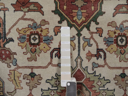Heriz Heriz hand-knotted wool rug in Ivory, 8'9" x 11'11", SKU O092795 (view 7)