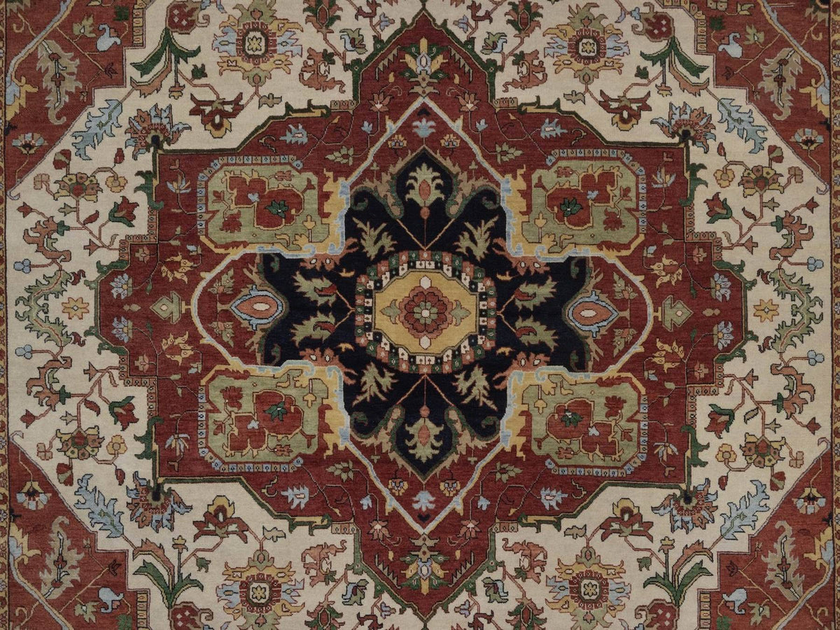 Heriz Heriz hand-knotted wool rug in Ivory, 8'9" x 11'11", SKU O092795 (view 8)